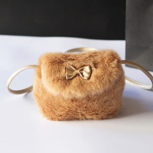 Bowknot Mini Crossbody Bag: Princess Girl Fashion in Cute Imitation Fur • Shoulder Messenger • Purse
