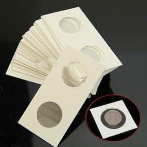 50 PCS Square Coin Protector Set, 40mm Diameter Paper Clip Collection Kit