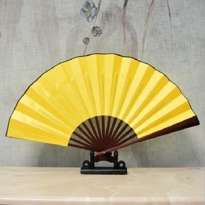 Silk Chinese Calligraphy Fan - Elegant Pure Color Design