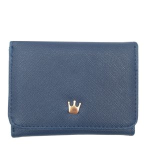 Mini Crown Decorated Women's Wallet: Elegant PU Leather Coin Purse & Card Holder