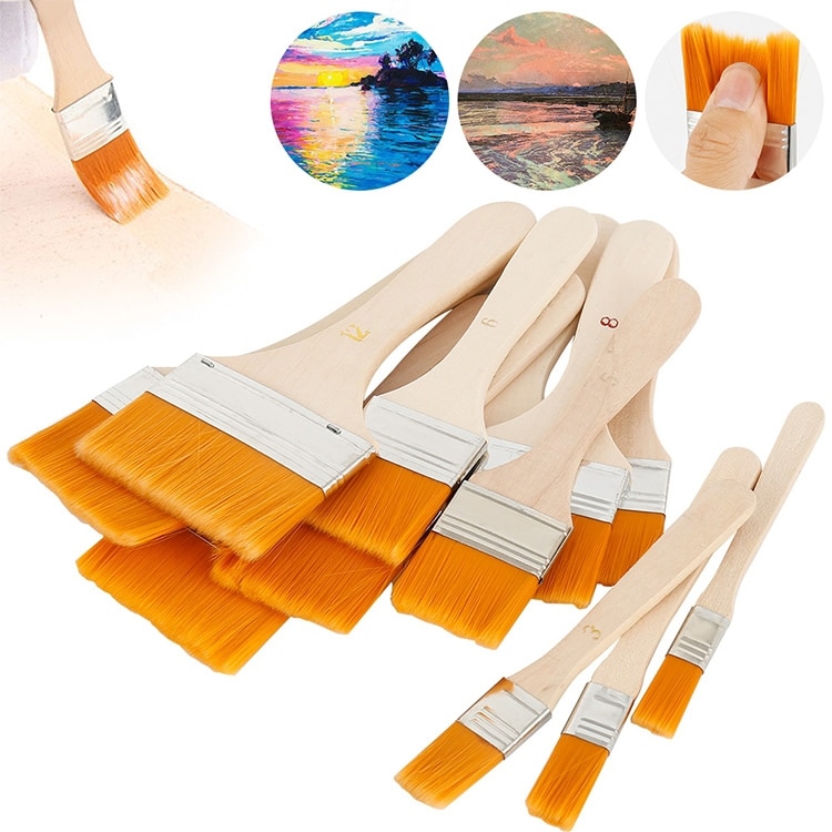 10-Piece Nylon Hair Painting Brush Set for Oil Watercolor - Precision Brushe 2 10-Piece Nylon Hair Painting Brush Set For Oil Watercolor - Precision Brushe - Image 2