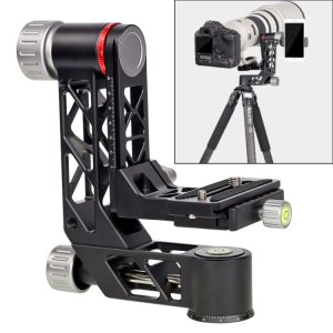 Precision camera tripod head with adjustable controls and sturdy construction for professional photography and videography.