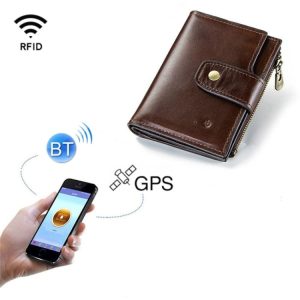 Smart Bluetooth Men's Leather Wallet: Antimagnetic RFID Protection, Multi-Function (70 characters)