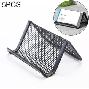 5-Piece Metal Mesh Office Card Holder Set - Convenient and Practical
