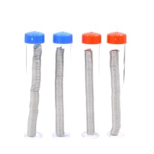 Flexible metal thermocouple probes with colorful caps for industrial temperature measurement and sensing.