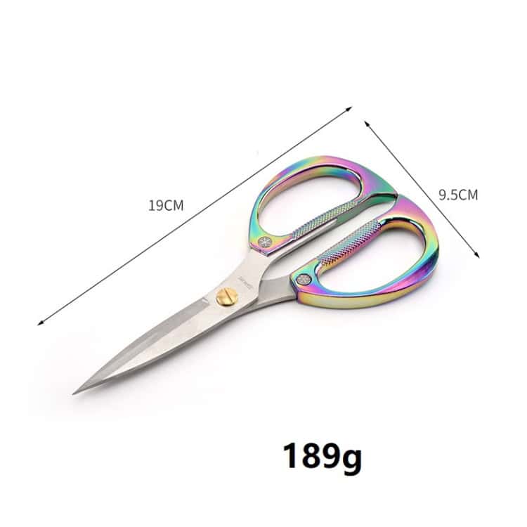 Diamond Scissors: K82 Stainless Steel, Multifunctional Household - Powerful 3 Sharp Scissors With Rainbow-Colored Ergonomic Handles, Measuring 19Cm In Length And Weighing 189G, Ideal For Craft, Sewing, Or Office Use.