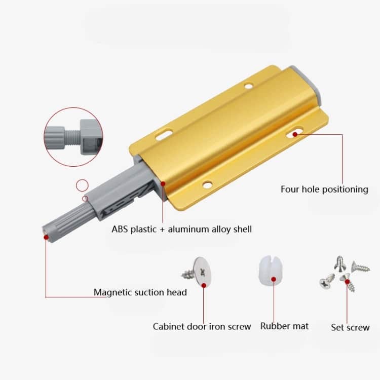 3 PCS Aluminum Alloy Push-Pull Cabinet Wardrobe Door Drawer Bouncer 3 3 Pcs Aluminum Alloy Push-Pull Cabinet Wardrobe Door Drawer Bouncer - Image 3