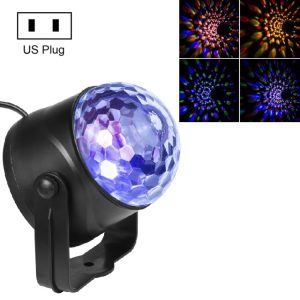 6W LED Crystal Magic Ball Light, Remote Control, Colorful Rotating Laser Light