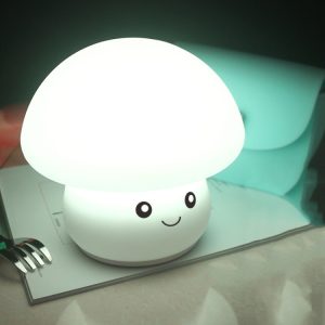 Silicone Colorful Mushroom Night Light - Sleep Aid & Decor for Bedside Table