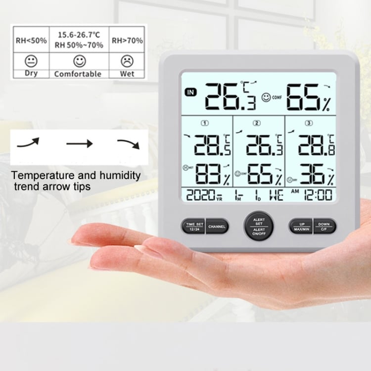 Multi-Function Wireless Thermometer & Hygrometer - High-Precision, Color Alarm 7 Multi-Function Wireless Thermometer &Amp; Hygrometer - High-Precision, Color Alarm - Image 7