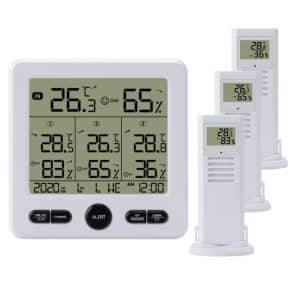 Multi-Function Wireless Thermometer & Hygrometer - High-Precision, Color Alarm