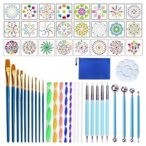 53-Piece Mandala Drawing Kit with Storage Bag - Creative Tools for Art Enthusiasts