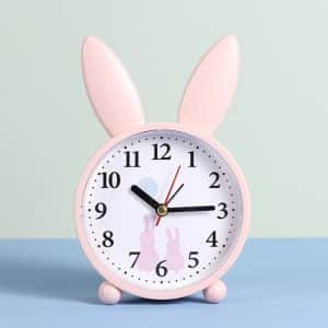 Whimsical Rabbit Alarm Clock - Bedroom Decoration & Bedside Mute Sweeper, Random Color & Style, Small Design.