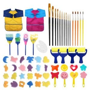 54-in-1 Kids Painting Set with Tools, Brushes, Sponges - Creative Art Kit