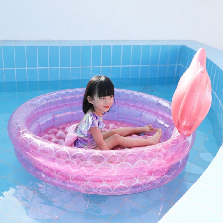 Magical Mermaid Baby Pool - Pink Inflatable Round Swimming Float for Kids 4 Magical Mermaid Baby Pool - Pink Inflatable Round Swimming Float For Kids - Image 4