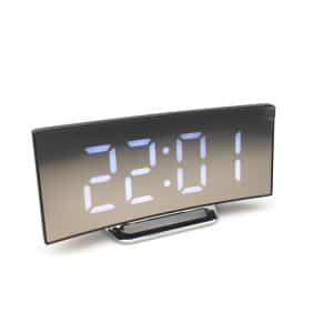6507 LED Mirror Alarm Clock - Curved Big Screen, Mute Function - Modern Design