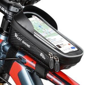 WEST BIKING Mountain Bike Front Beam Bag: Waterproof Hard Shell Reflective, Phone Holder