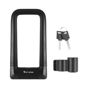 West Biking Silicone U-Shaped Lock: Anti-Collision Alloy Key, Waterproof -70C