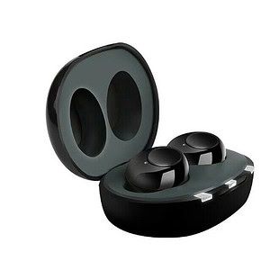 Wireless earbuds with charging case, black true wireless earphones, portable audio accessories, Bluetooth earbuds for music and calls, Syndmart electronic gadgets.