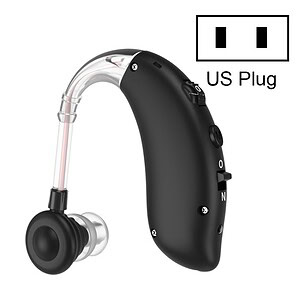 Wireless hearing aid with US plug, compact design, and adjustable volume for improved hearing assistance and comfort. Ideal for personal hearing enhancement and better sound clarity.