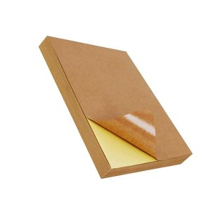 100 PCS A4 Kraft Paper Self-Adhesive Printing Sticker for Laser Inkjet Marking