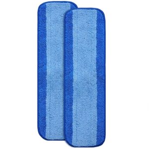 Blue microfiber cleaning mop pads for efficient household floor cleaning and scrubbing.