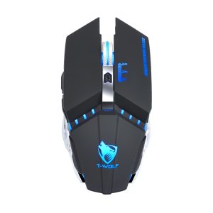 T-WOLF Q15 Wireless Gaming Mouse - 1600 DPI, Rechargeable, Mute, 7 Color Light