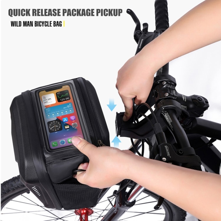 WILD MAN GS9 Mountain Bike Handle Bag - Touch Screen EVA Hard Shell Bag 5 Wild Man Gs9 Mountain Bike Handle Bag - Touch Screen Eva Hard Shell Bag - Image 5