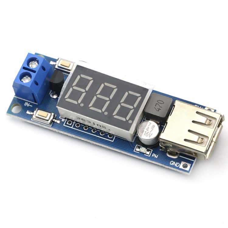 12V to 5V DC-DC Buck Module w/ LED Display for Car Battery - 3A Output 2 12V To 5V Dc-Dc Buck Module W/ Led Display For Car Battery - 3A Output - Image 2