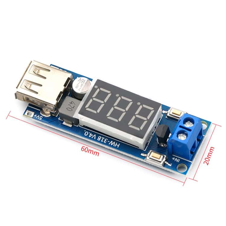 12V to 5V DC-DC Buck Module w/ LED Display for Car Battery - 3A Output 4 12V To 5V Dc-Dc Buck Module W/ Led Display For Car Battery - 3A Output - Image 4