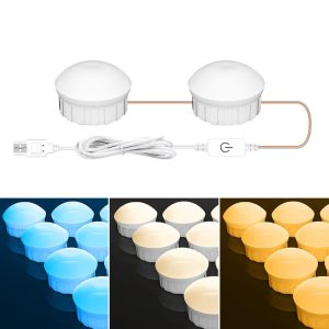 USB Cosmetic Bathroom Mirror Light - Three-Color Dimming, Stylish & Convenient
