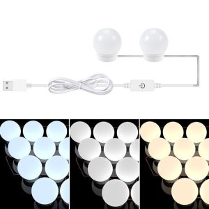 Modern LED Vanity Mirror Lights USB-Powered Makeup Bulbs - 3 Color Temperatures