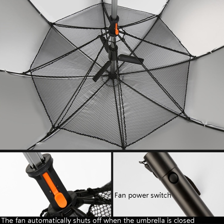 PGM YS005 Golf Umbrella with Self-Contained Electric Fan & Sunscreen Protection 6 Pgm Ys005 Golf Umbrella With Self-Contained Electric Fan &Amp; Sunscreen Protection - Image 6