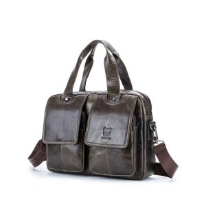 Buff Captain 042 Men's Leather Shoulder Messenger Bag - Premium Cowhide Briefcase