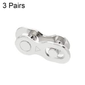 3 Pairs ZH405 Mountain Road Bike Chain Quick Release Buckle, Silver, 6/7/8 Speed