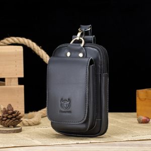 BULL CAPTAIN Cattle Leather Multi-Function Waist Bag with Magnetic Buckle - Keep Essentials Secure