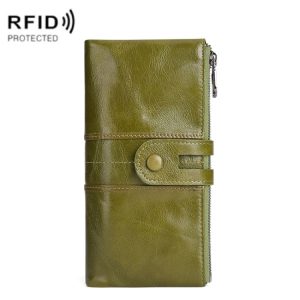 Vintage RFID Ladies Leather Wallet with Long Mobile Phone Bag