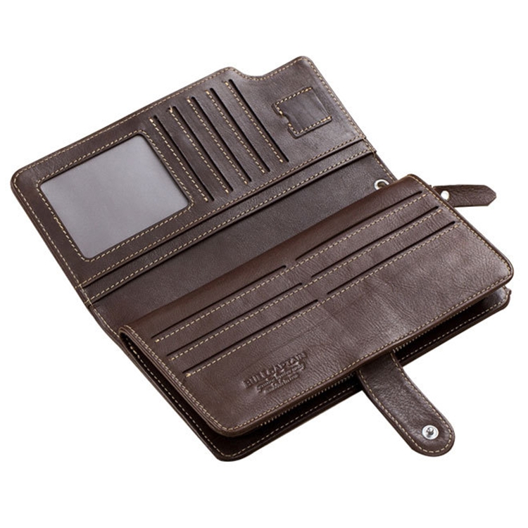 BULL CAPTAIN 028 Retro Cowhide Wallet - Black, Long Buckle, Multi-Function 3 Bull Captain 028 Retro Cowhide Wallet - Black, Long Buckle, Multi-Function - Image 3