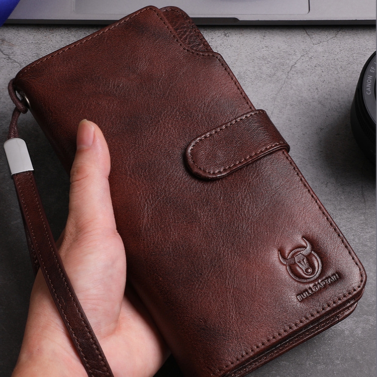 BULL CAPTAIN 028 Retro Cowhide Wallet - Black, Long Buckle, Multi-Function 8 Bull Captain 028 Retro Cowhide Wallet - Black, Long Buckle, Multi-Function - Image 8
