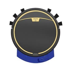 Round electronic control panel with a black surface and gold accents, featuring an 'AUTO' button.