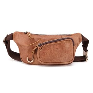6467 Men's Leather Waist Bag - Outdoor Sports Chest Bag for Multifunctional Use