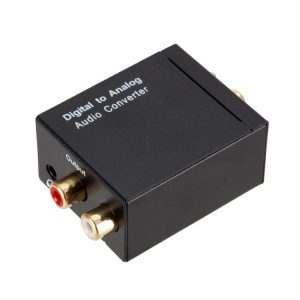 Digital Coaxial Optical Fiber to 3.5mm Audio Converter with US Plug