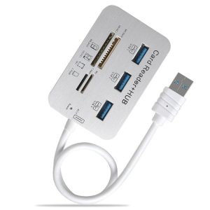 Efficient High-Speed USB 3.0 Hub + 4 Port Card Reader for Seamless Connectivity