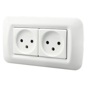 Israel 3-Hole Wall Socket, PC Panel Duplex, Dual Power Outlet, Easy Install