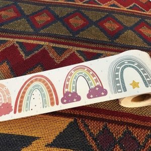 Blackboard Rainbow Sticker Bohemian: Colorful Border Sticker for Creative Spaces