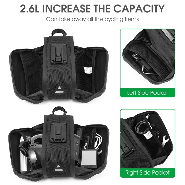 WEST BIKING 2.6L Bike Tail Bag Hard Shell Saddle Bag - Seat Cushion, Adjustable 3 West Biking 2.6L Bike Tail Bag Hard Shell Saddle Bag - Seat Cushion, Adjustable - Image 3