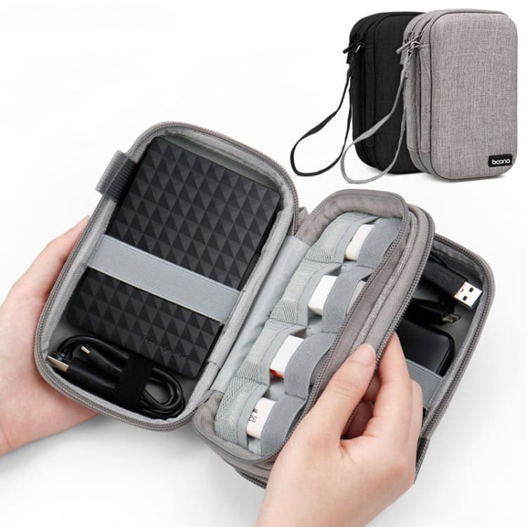 Baona BN-F027 Double-Layer Hard Disk Storage Bag – Protective Hard Shell Cover 2 Compact Electronics Organizing Case With Multiple Compartments For Cables And Gadgets, Ideal For Travel Or Daily Use. Durable, Lightweight, And Designed For Easy Access And Organization Of Tech Accessories.