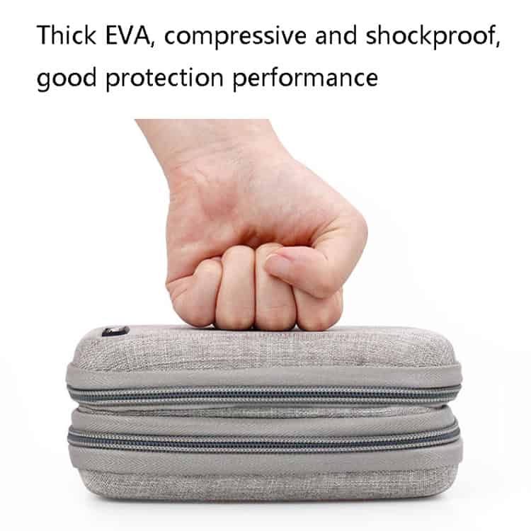Baona BN-F027 Double-Layer Hard Disk Storage Bag – Protective Hard Shell Cover 4 Durable Grey Protective Carrying Case With Sturdy Zippers, Perfect For Electronics And Accessories, Highlighting High-Quality Material And Shockproof Design For Secure Travel.