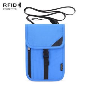Travel in Style: RFID Passport & Document Holder Neck Bag - 1062 Multi-Function