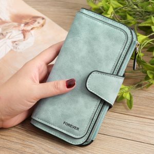Elegant Ladies' Frosted Coin Purse & Clutch Wallet - PU Leather, Large Capacity